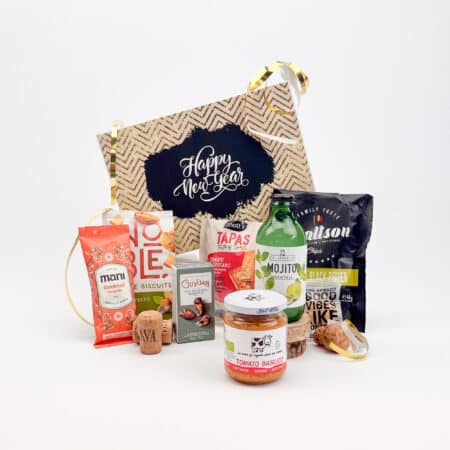 Nieuwjaarsgeschenkbox medium met apero en feestelijke sweets