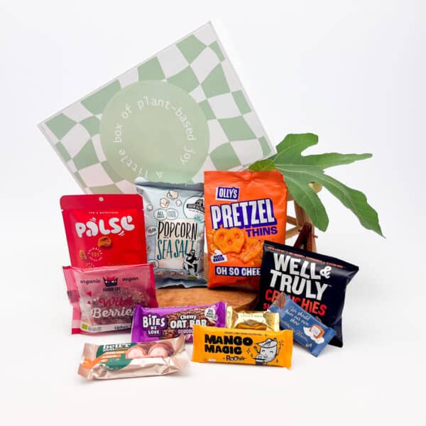 Medium giftbox gevuld met plant based snacks en drinks