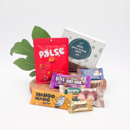 Medium giftbox gevuld met plant based snacks en drinks